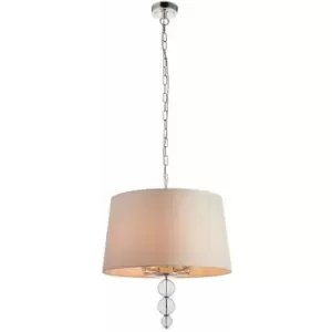 image of Ceiling Pendant Light Polished Nickel Plate & Marble Silk 4 x 40W E14