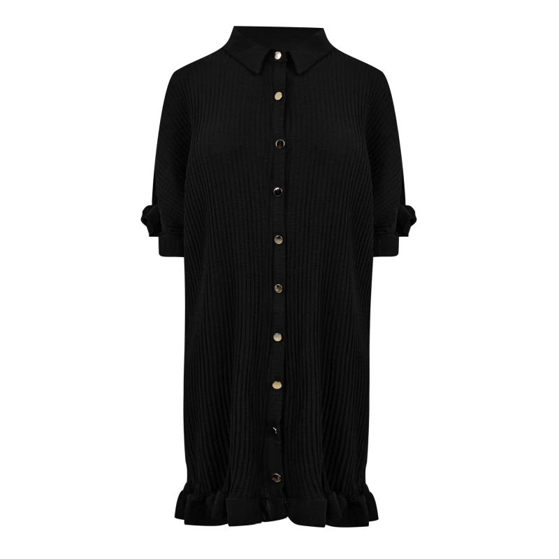 Image of Be You Pleated Frill Dress - Black 8 - 10