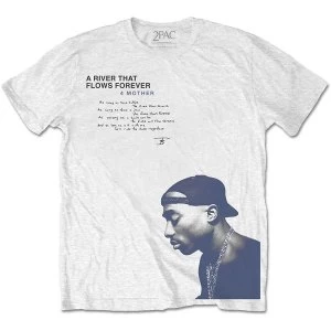 Image of Tupac - A River ? Unisex Large T-Shirt - White