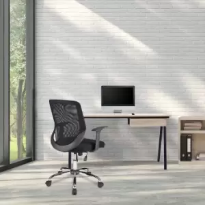 Image of Tyrol Stylish Urban Style Workstation Black Frame, Oak