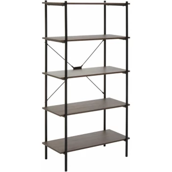 image of Premier Housewares - Bradbury Five Tier Dark Oak Shelf Unit