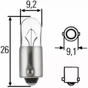 Image of x1 Bulb T4W BA9s 12V Same As Hb233 8GP002067-121 by Hella