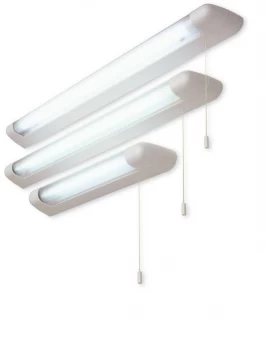 image of 1 Light 8W Switched Over Mirror Fluorescent Strip Light White IP44