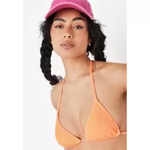 Missguided Crinkle Triangle Bikini Top - Orange