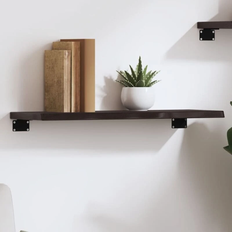 Image of VIDAXL Vidaxl - Wall Shelf Dark Brown 60x20x2cm Treated Solid Wood Oak 8720845814823