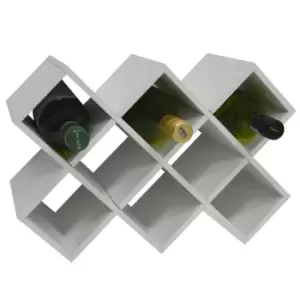 image of Techstyle Cross 10 Bottle Free Standing Wine Storage Rack White