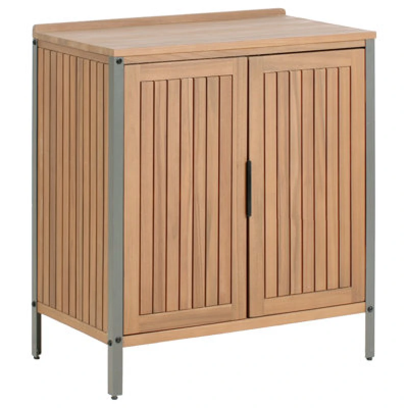 Image of Beliani Outdoor Kitchen Cabinet Ivrea Certified Acacia Wood Brown