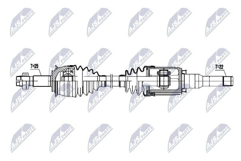 Image of NTY NPW-DW-055 Drive shaft Front Axle Left Drive Shaft (13)