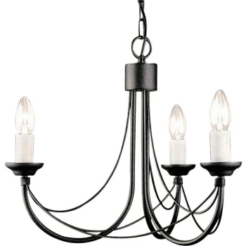 Image of Elstead - Carisbrooke - Chandelier 3 Light Black Finish, E14
