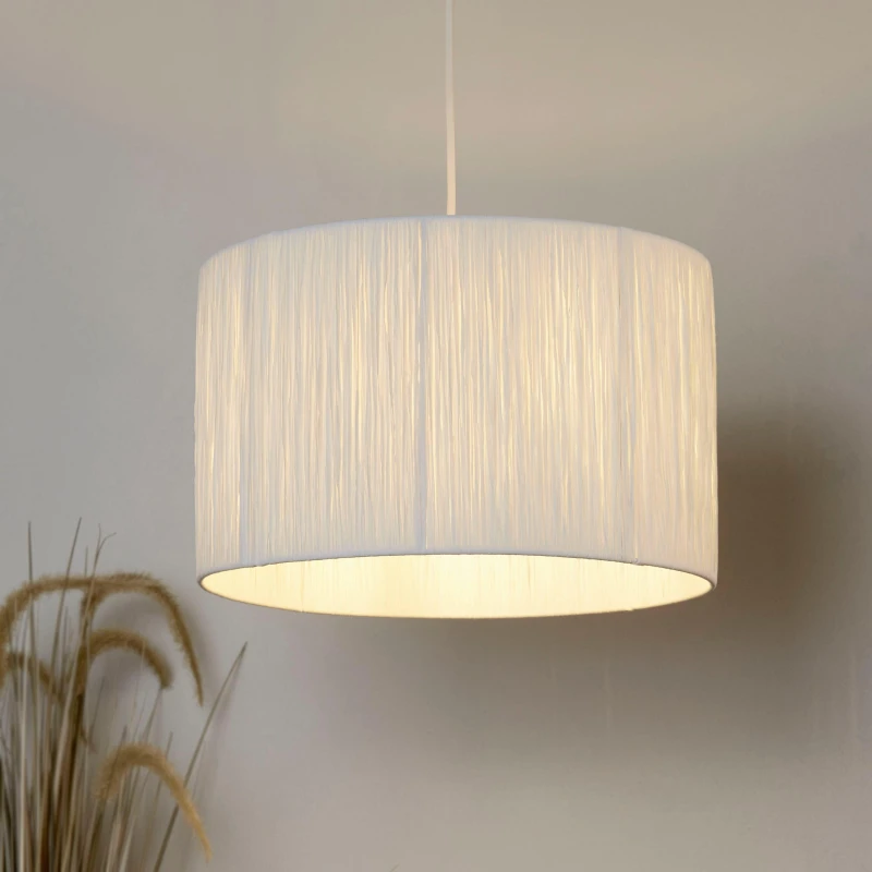 Image of Lighting Collection Raffia Easy Fit Shade White unisex 35cm