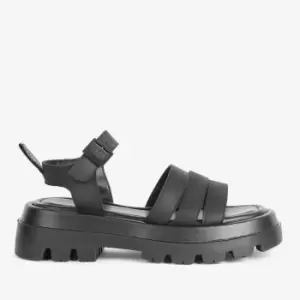Image of Barbour International Womens Luna Leather Chunky Sandals - Black - UK 6