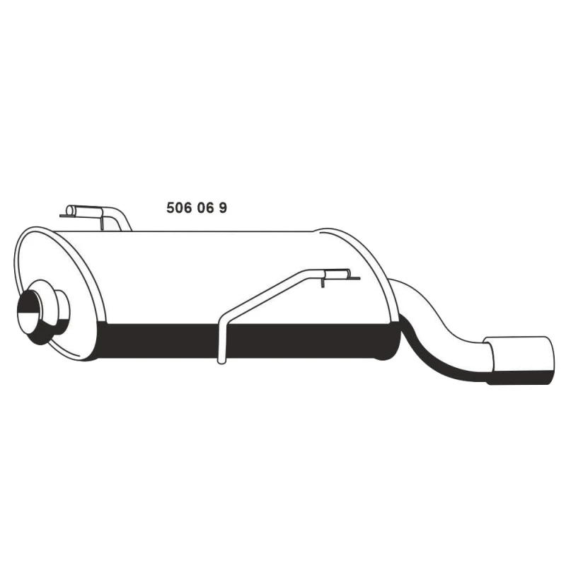 Image of ERNST 506069 Rear silencer with exhaust tip End Silencer (3437)
