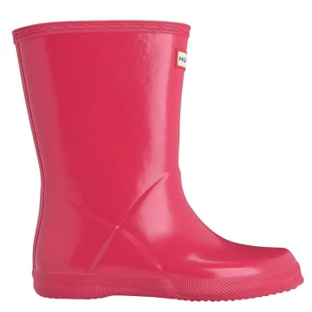 Image of Hunter Original First Classic Gloss Infants Wellies - Bright Pink