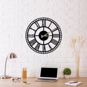 Image of Roman Clock 2 Black Decorative Metal Wall Clock