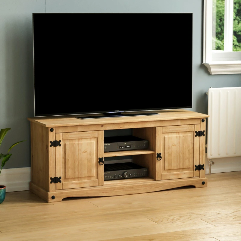 Image of Lassic Corona 2 Door 1 Shelf Flat Screen TV Unit Pine unisex One Size