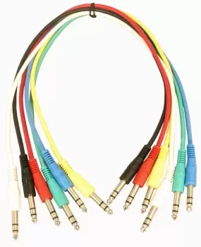 image of "Cobra 1/4" Jack Stereo Patch Lead 600mm - Pack of 6"