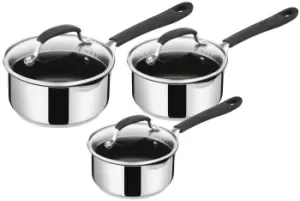 Image of Tefal Jamie Oliver 3 Piece Non Stick Saucepan Set