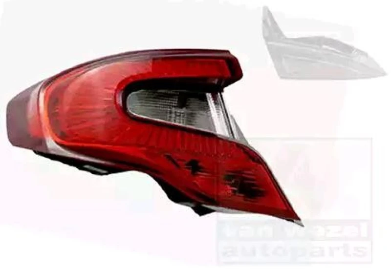 Image of VAN WEZEL 1717923 Rear light Outer section, with bulb holder, Left Combination Rearlight (391)