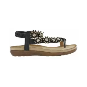 Image of Cipriata Womens/Ladies Salva Toe Post Flower Design Sling Back Sandals (8 UK) (Cream)