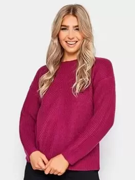 image of M&Co Petite Petite Stitch Detail Jumper Pink, Size 16-18, Women