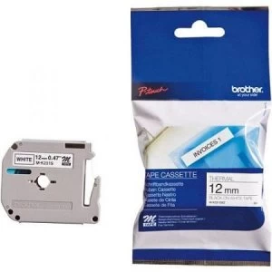 Image of Brother M-K231SBZ Original Label Tape (12mm x 4m) Black on White