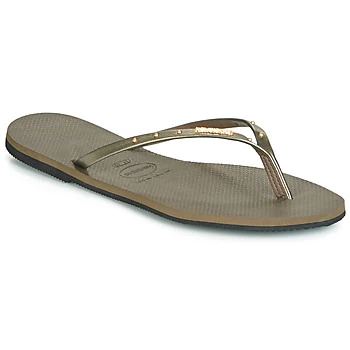 image of Havaianas YOU MAX womens Flip flops / Sandals (Shoes) in Green - Sizes 8,3 / 4