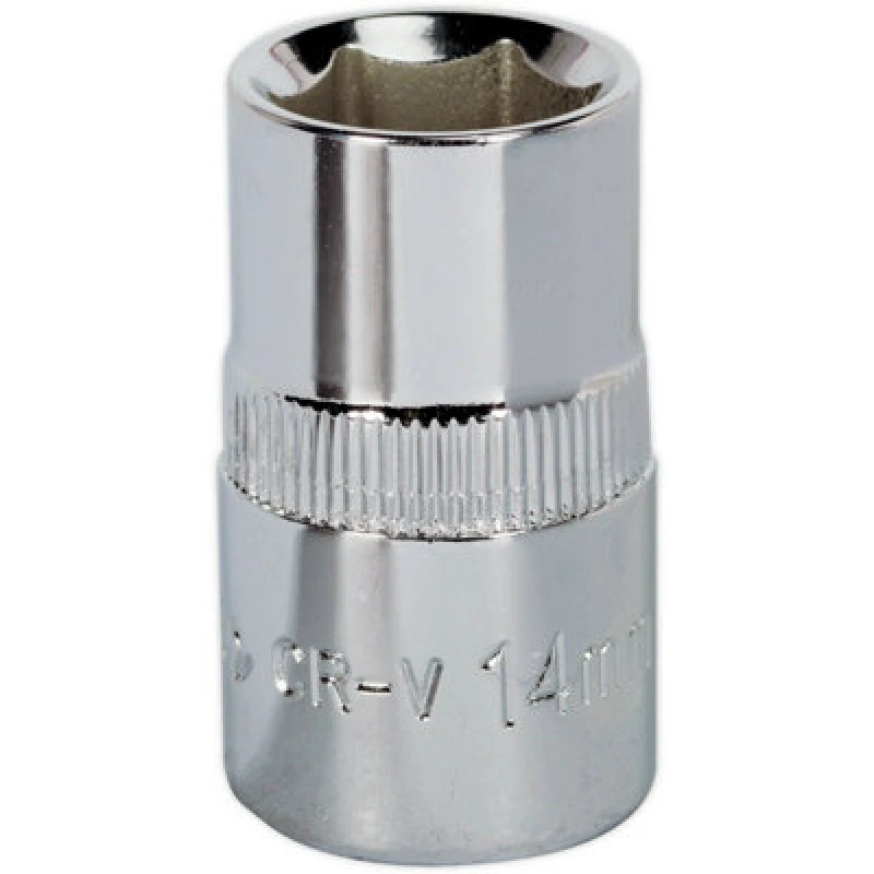 Image of Loops 14mm Forged Steel Drive Socket - 1/2" Square Drive - Polished Chrome Vanadium Metallics