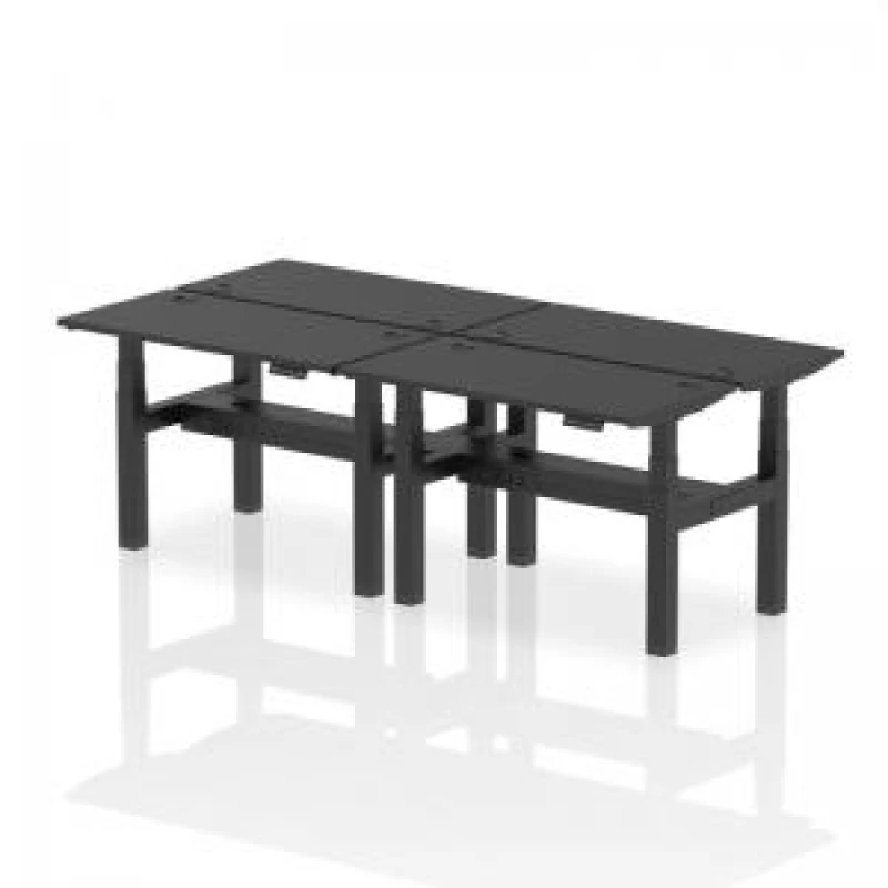 Image of Air Back-to-Back 1200 x 600mm Height Adjustable 4 Person Bench Desk DYNHA02832