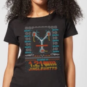Image of Back To The Future 1.21 Jinglewatts Christmas Womens T-Shirt - Black - 3XL