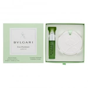Image of Bvlgari Eau Parfumee au The Vert Gift Set 10ml Eau De Cologne + Perfumable Ceramic