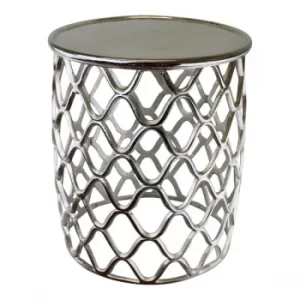 Image of Decorative Silver Metal Side Table