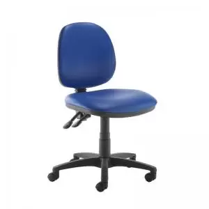 image of Jota medium back PCB operators chair with no arms - Ocean Blue vinyl