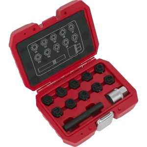 Image of Sealey 12 Piece Locking Wheel Nut Key Set for Mercedes