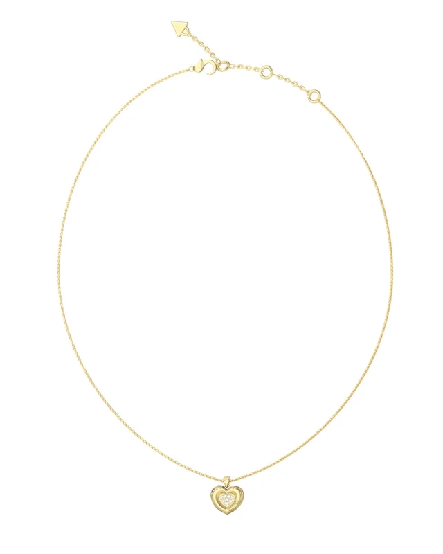 Image of Guess UBN05463YG Guess Womens L.O.V.E. 16-18" Heart Pave Jewellery