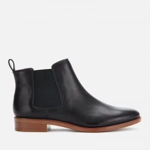 Image of Clarks Womens Taylor Shine Leather Chelsea Boots - Black - UK 3