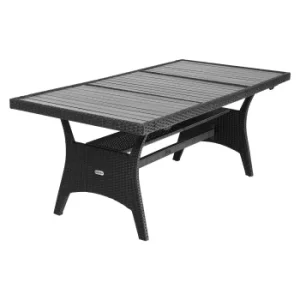 Image of Poly Rattan Garden Table 90x90x75cm with WPC Table Top