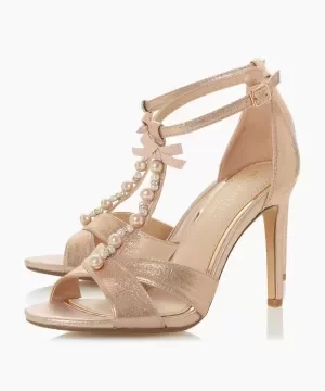 image of Head Over Heels by Dune Pink 'Moina' Mid Stiletto Heel Peep Toe Sandals - 3