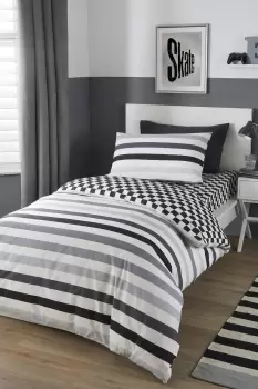 image of 'Beckett Stripe' Easy Care Duvet Cover Set