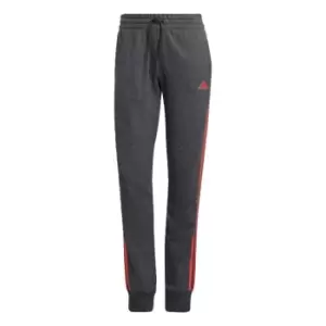 image of adidas Essentials French Terry 3-Stripes Joggers Womens - Dark Grey Heather / Semi Turbo