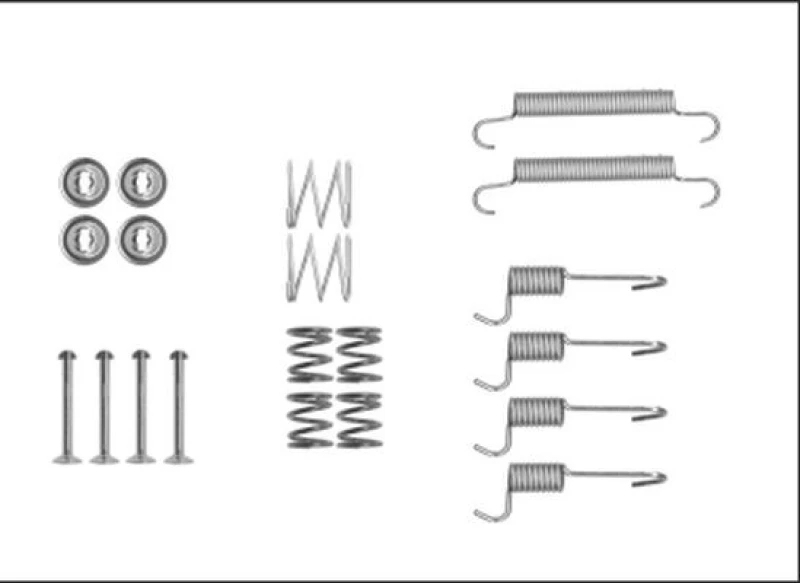 Image of HELLA Brake shoe fitting kit HELLA 8DZ 355 205-931