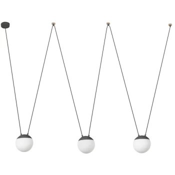 Image of Faro Mine - 3 Light Grey Suspension Pendant, E27