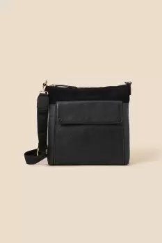 image of Large Fold Over Flap Leather Messenger Bag