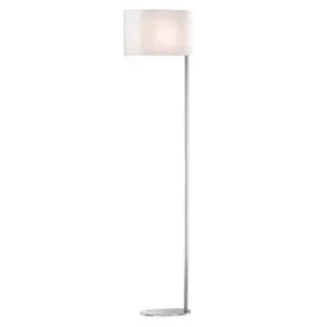 image of Sheraton 1 Light Floor Lamp Chrome White, E27