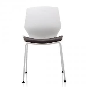 Image of Trexus Florence Visitor Chair Dark Grey Fabric White Frame Ref