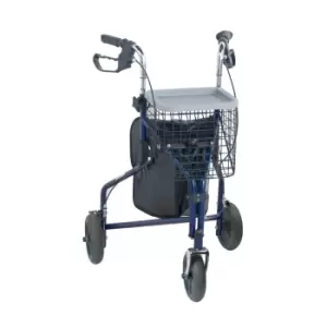 Image of NRS Healthcare 3-Wheel Rollator - Blue