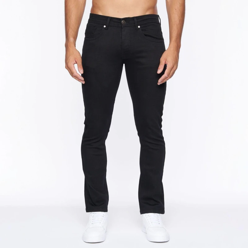 Image of Crosshatch Crosshatch Men Buraca Slim Fit Jeans in Black Size: 34S Black 34S Male 5059294161626