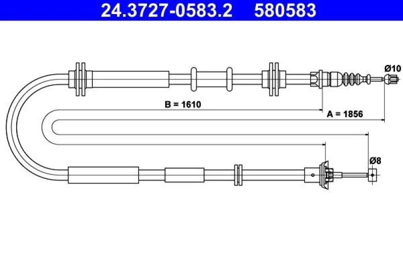 Image of Handbrake cable ATE 24.3727-0583.2