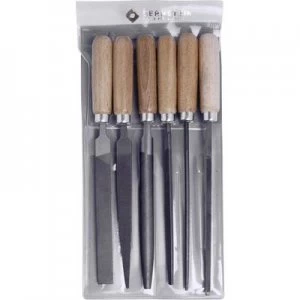 Image of Bernstein 5-240 Schlusselfeilen-Set with wooden handle in a Case 6 pcs. 100 mm