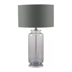 image of Grey Ombre Glass with Grey Shade Table Lamp