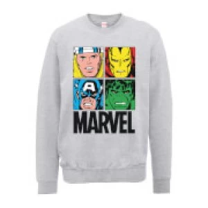 Image of Marvel Multi Colour Main Tile Mens Grey Sweatshirt - L - Grey